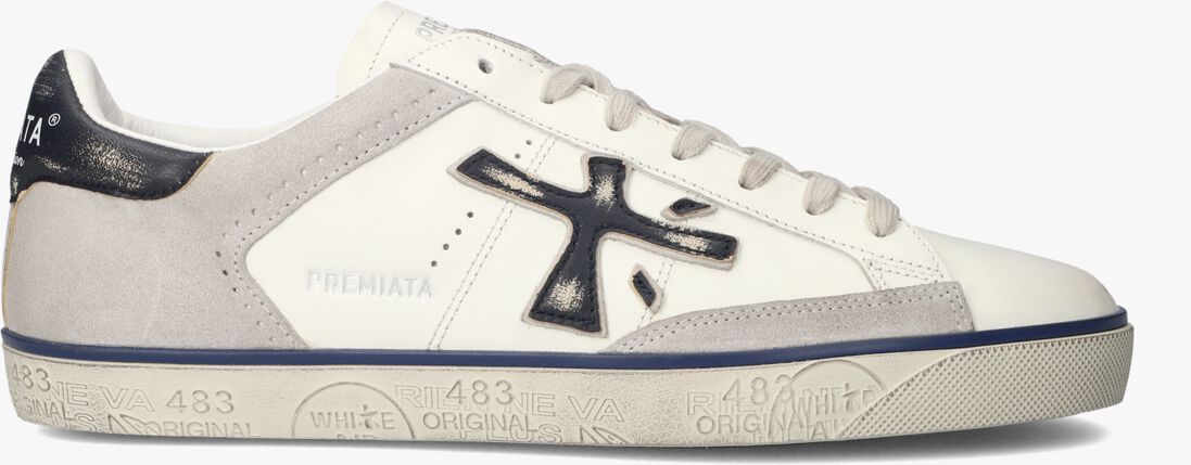 witte premiata lage sneakers steven