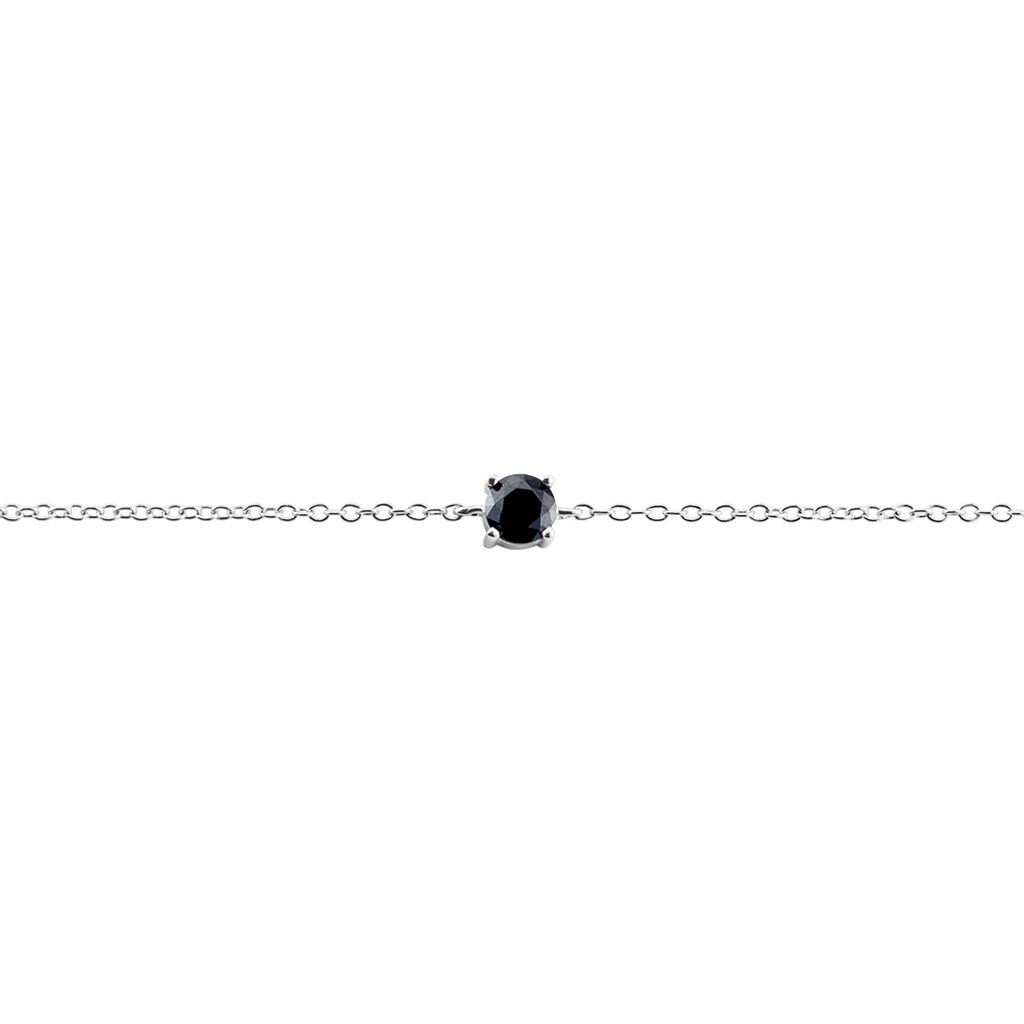Bracelet Lylwenn Argent Blanc Oxyde De Zirconium Noir