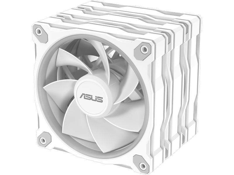 ASUS PC-Lüfter Prime MR120 Fan ARGB Reverse 3 in 1 Weiss 3er-Pack leiser Reverse-Lüfter mit rückseitiger ARGB-Beleuchtung und PWM-Steuerung