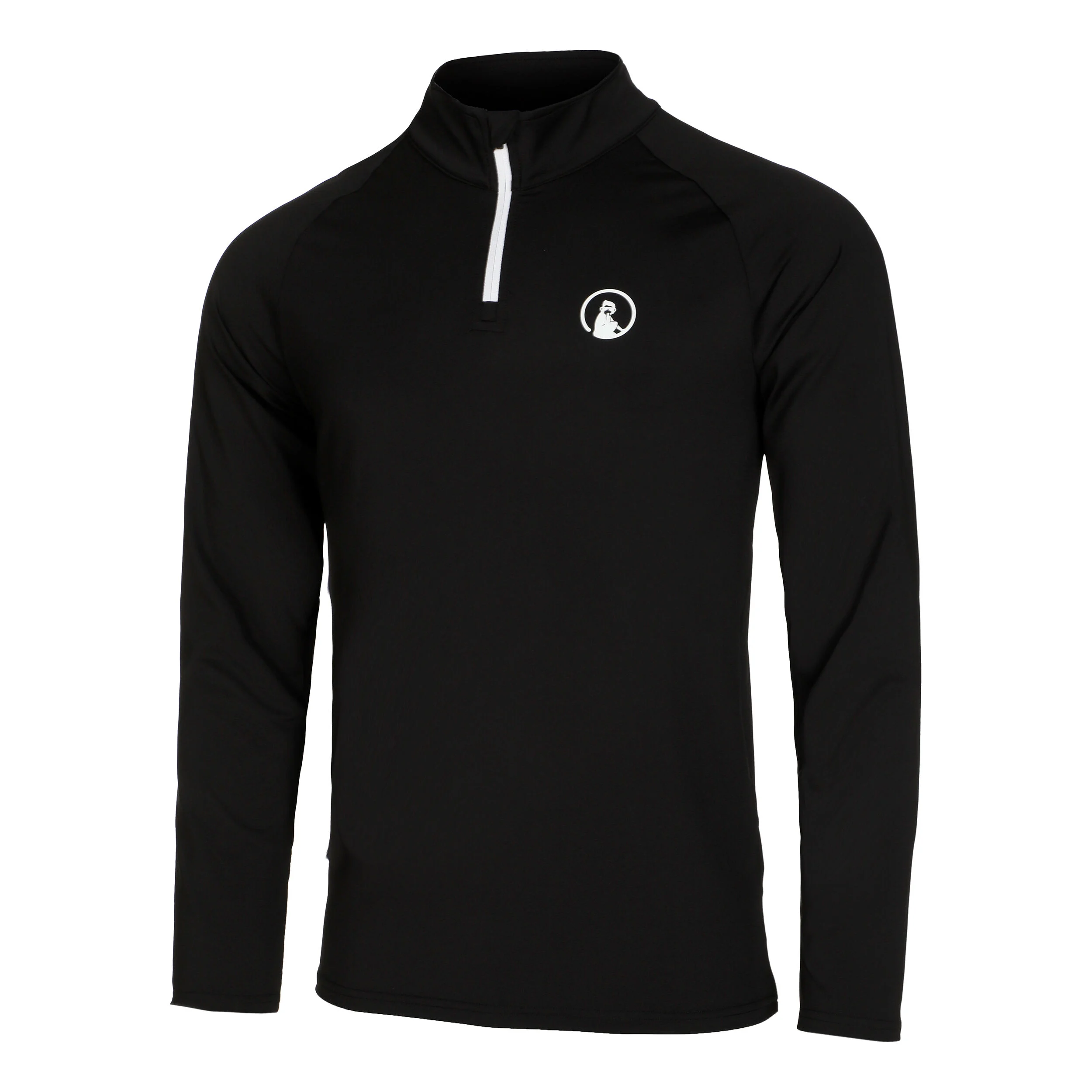 Quiet Please Big Serve 1/4 Zip Haut Manches Longues Hommes - Noir , Blanc