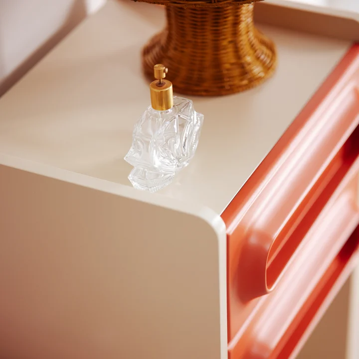 HKliving - Space Nachttisch, orange / cream
