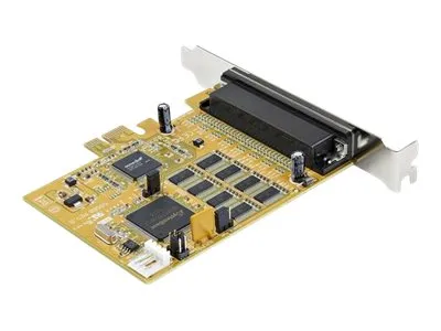 StarTech.com 8-Port PCI Express RS232 Serial Adapter Card, PCIe RS232 Serial Card, 16C1050 UART, Multiport Serial DB9 Controller/Expansion Card, 15kV ESD Protection, Windows & Linux - Up to 921.6 Kbps Baud - Seriel adapter - PCIe - RS-232 x 8 - gul -