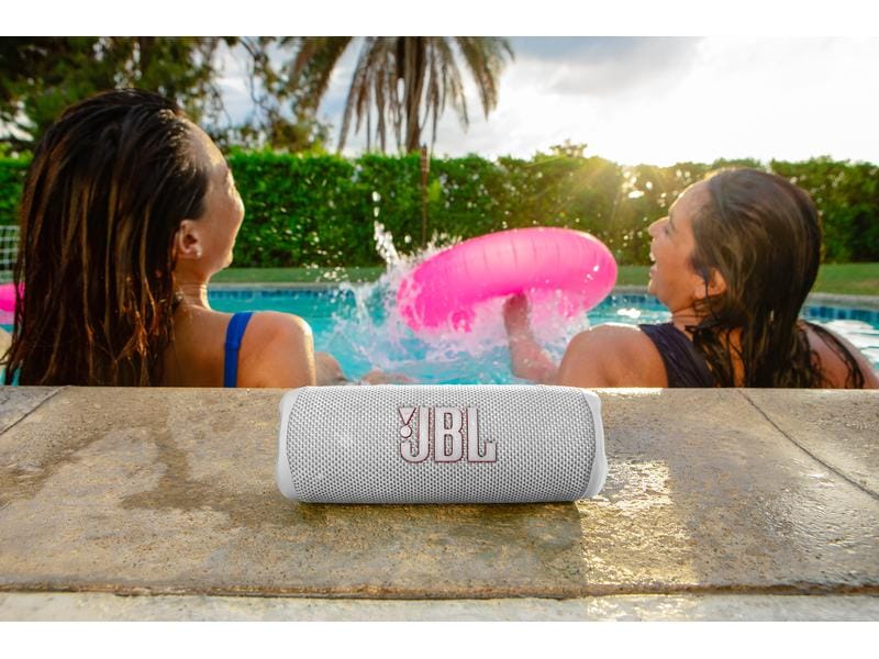 JBL Bluetooth Speaker Flip 6 Weiss Wasserdichter und kraftvoller Bluetooth Speaker