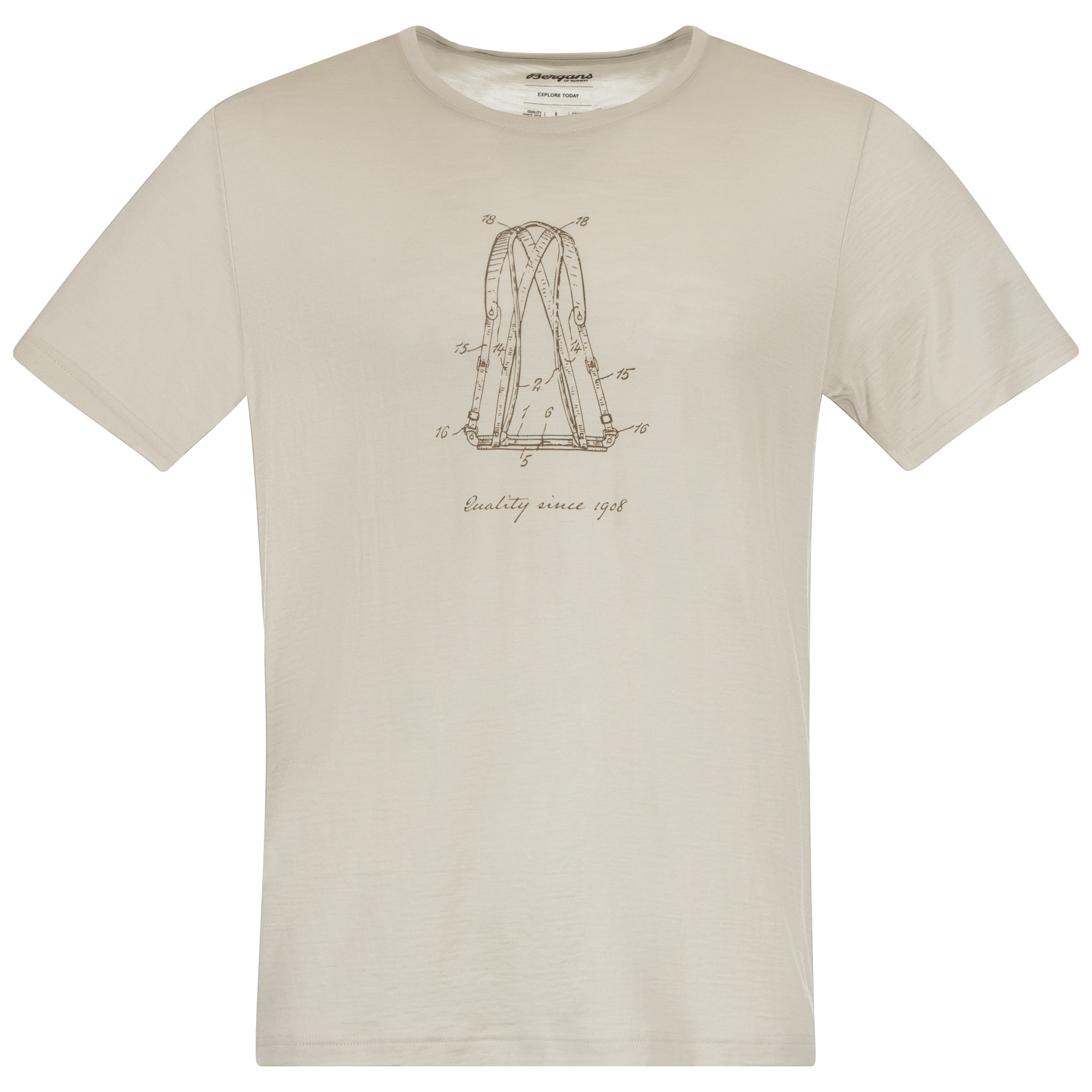 Graphic Wool Tee Herre Chalk Sand