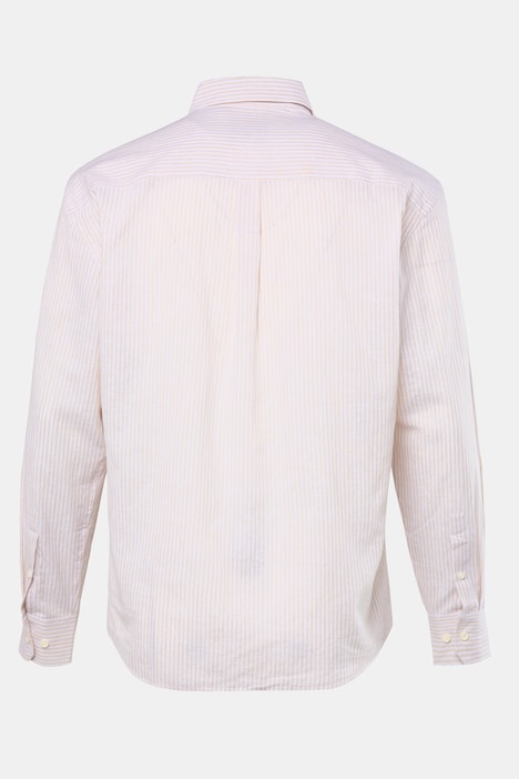 Leinenmix-Streifenhemd, Langarm, Buttondown-Kragen, Modern Fit, bis 8 XL