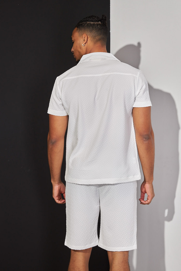 Ensemble 2 pièces chemise + short blanc