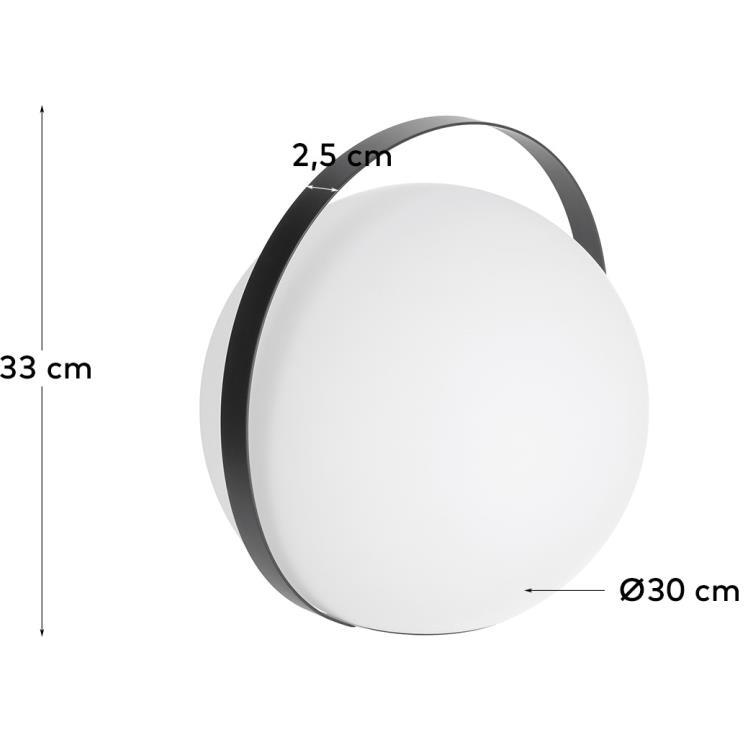 Lampe à poser nomade Dinesh avec poignée en acier noir