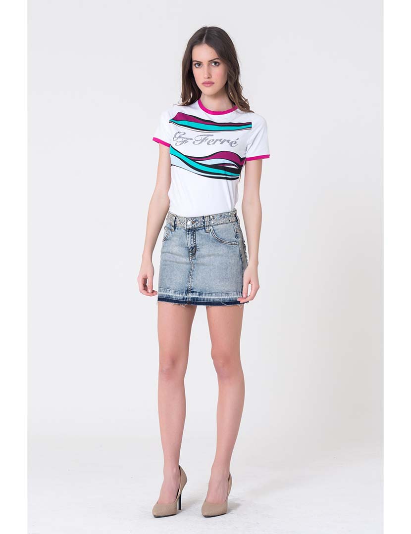 Short Skirt Women's Blue Denim