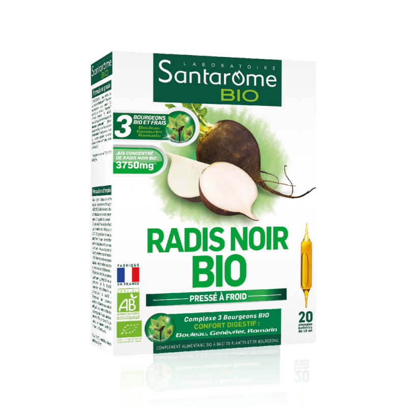 Radis noir bio - 20 ampoules buvables de 10ml