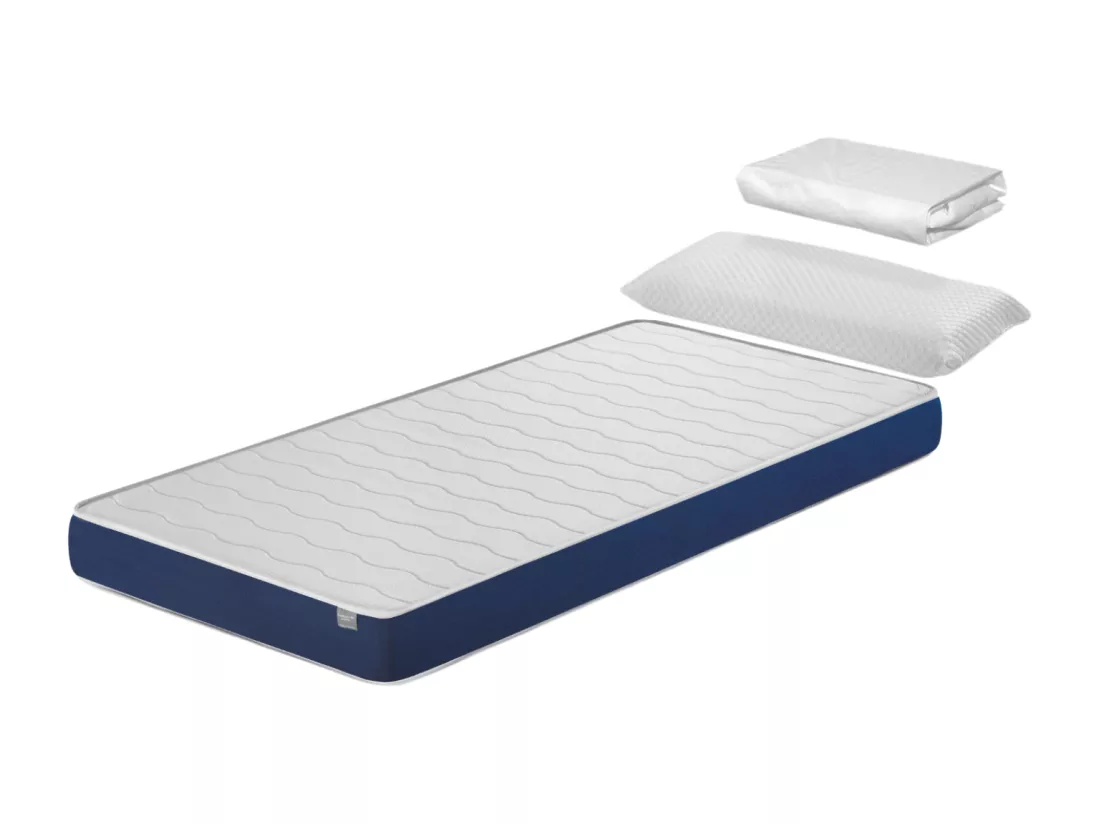 Pack Matelas 90X190 LIT ENFANTS h14 CM ORION CONFORT + 1 oreiller junior 90x35 cm + 1 Protège matelas 90x190 cm