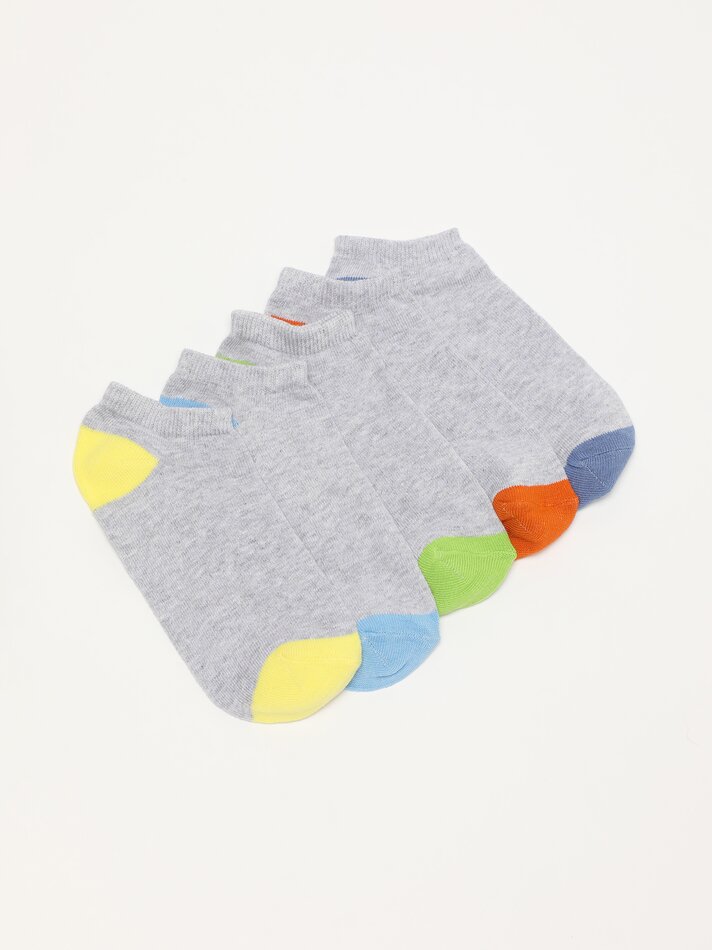 Pacote com 5 pares de meias curtas coloridas - Sortidas