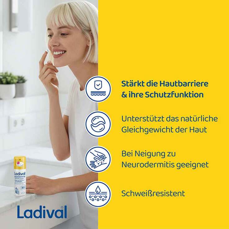 Ladival Hautbarriere Repair Sonnenschutz Creme LSF 50 +, 50 ml