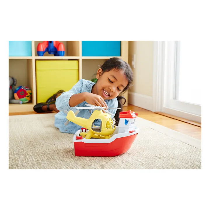 Green Toys Bateau de sauvetage et hélicoptère pour le bain