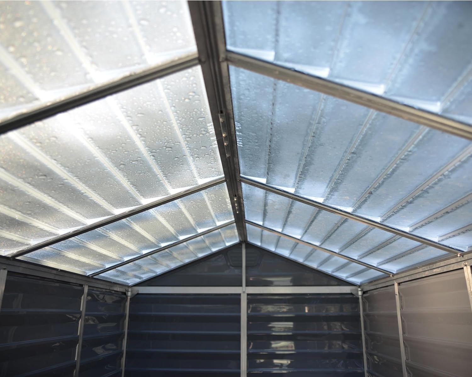 Canopia by Palram Gerätehaus Garten Skylight 6x10 Geräteschuppen Metall 185 x 304 cm Anthrazit Polycarbonatplatten rostbeständig UV-Schutz