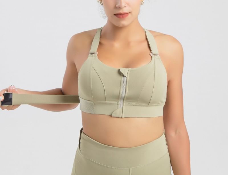 Orfayus - Halter sportbeha met ritsdetail