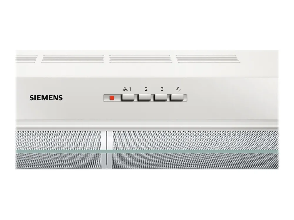 Siemens iQ100 LU63LCC20 - Hætte - standard - bredde: 60 cm - dybde: 48.2 cm - udsugning & recirculation - med intern motor - hvid