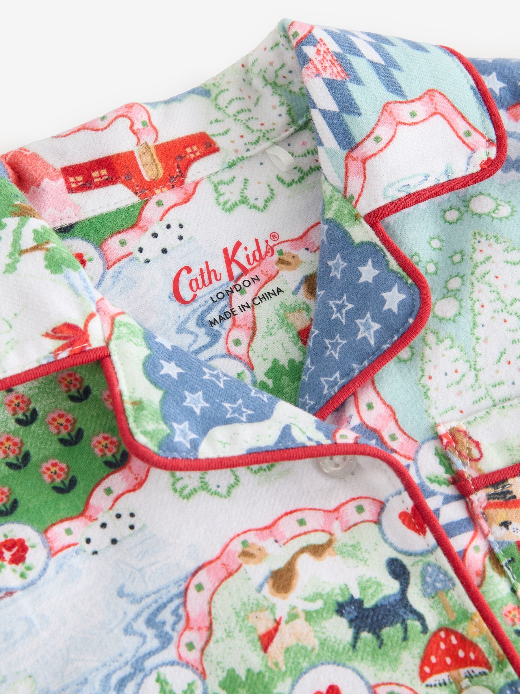 Blauw/rood - Cath Kidston Christmas Journey Button Through Pyjamas
