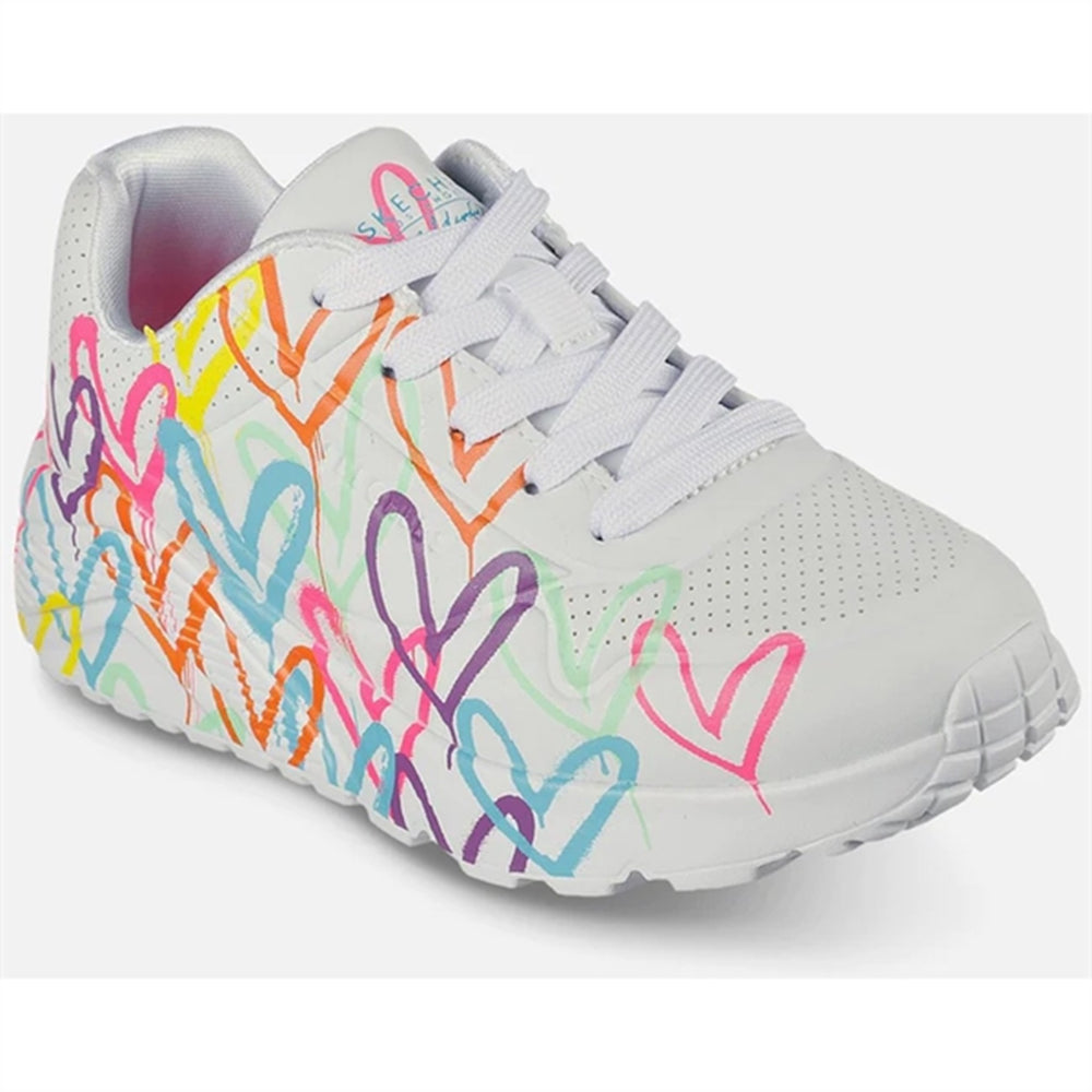 Girls Uno Sneakers Lite Spread The Love White Multicolor