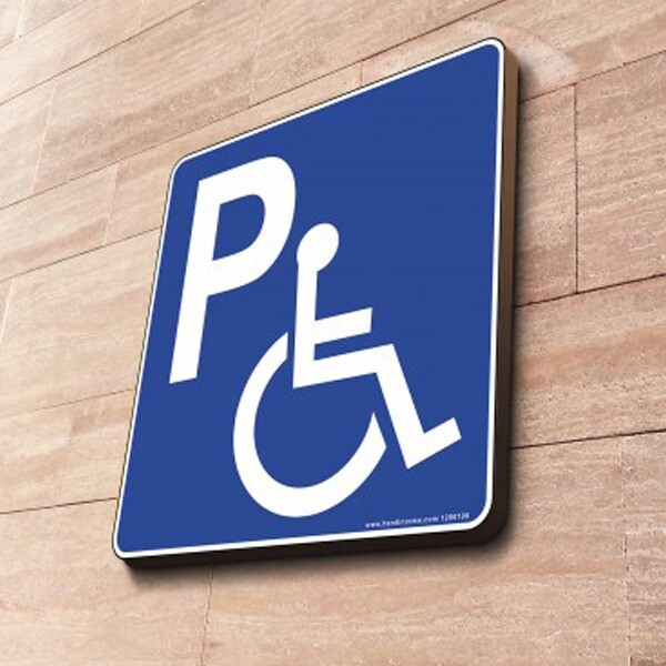Panneau Picto Parking PMR à couvre-chant carré