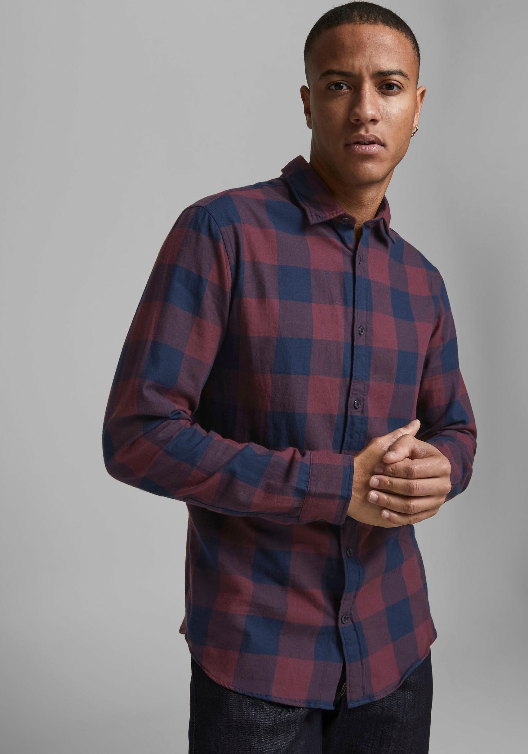 Jack & Jones Karohemd »JJ JJEGINGHAM TWILL SHIRT L/«