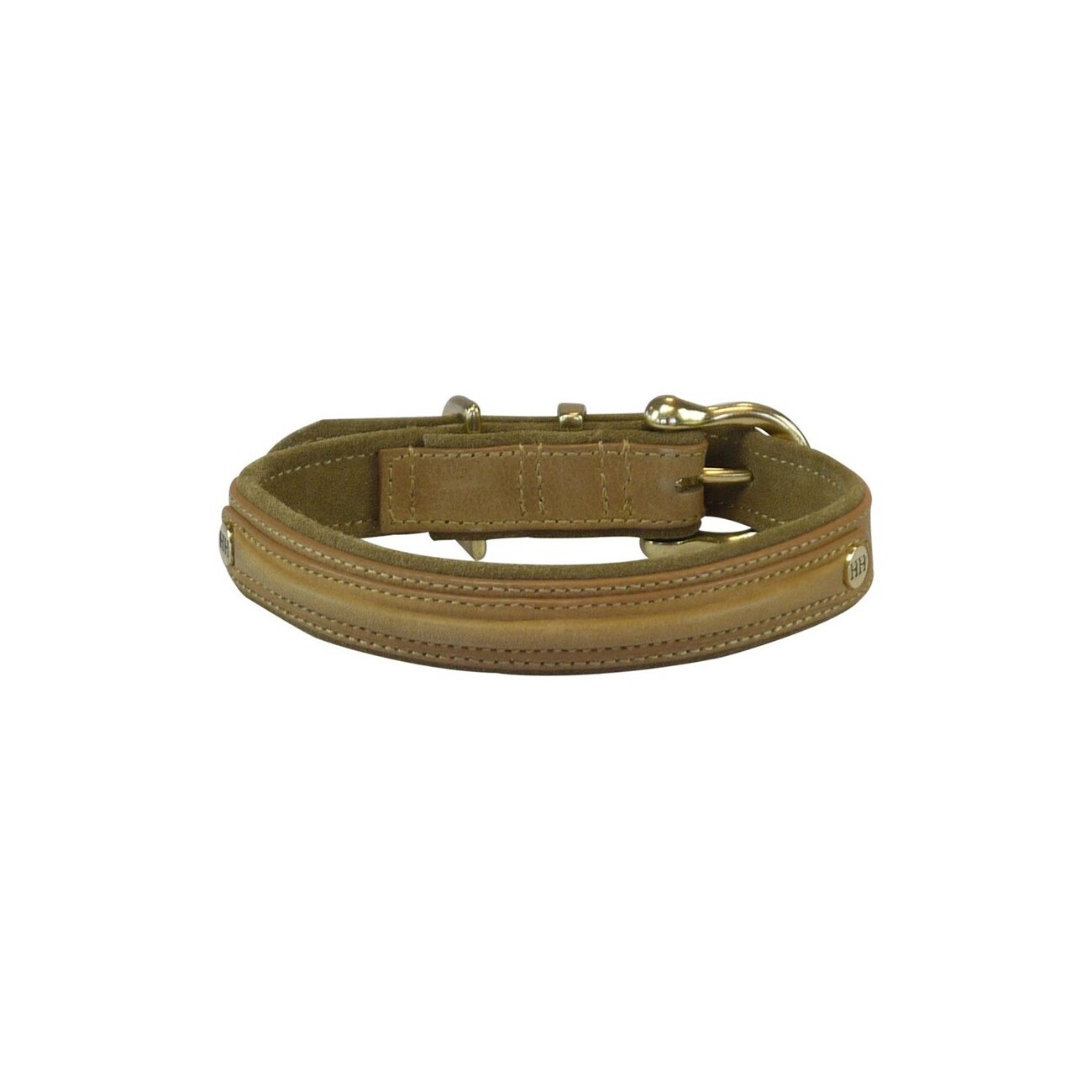 Happy House Halsband Sattelleder Luxus beige XXL