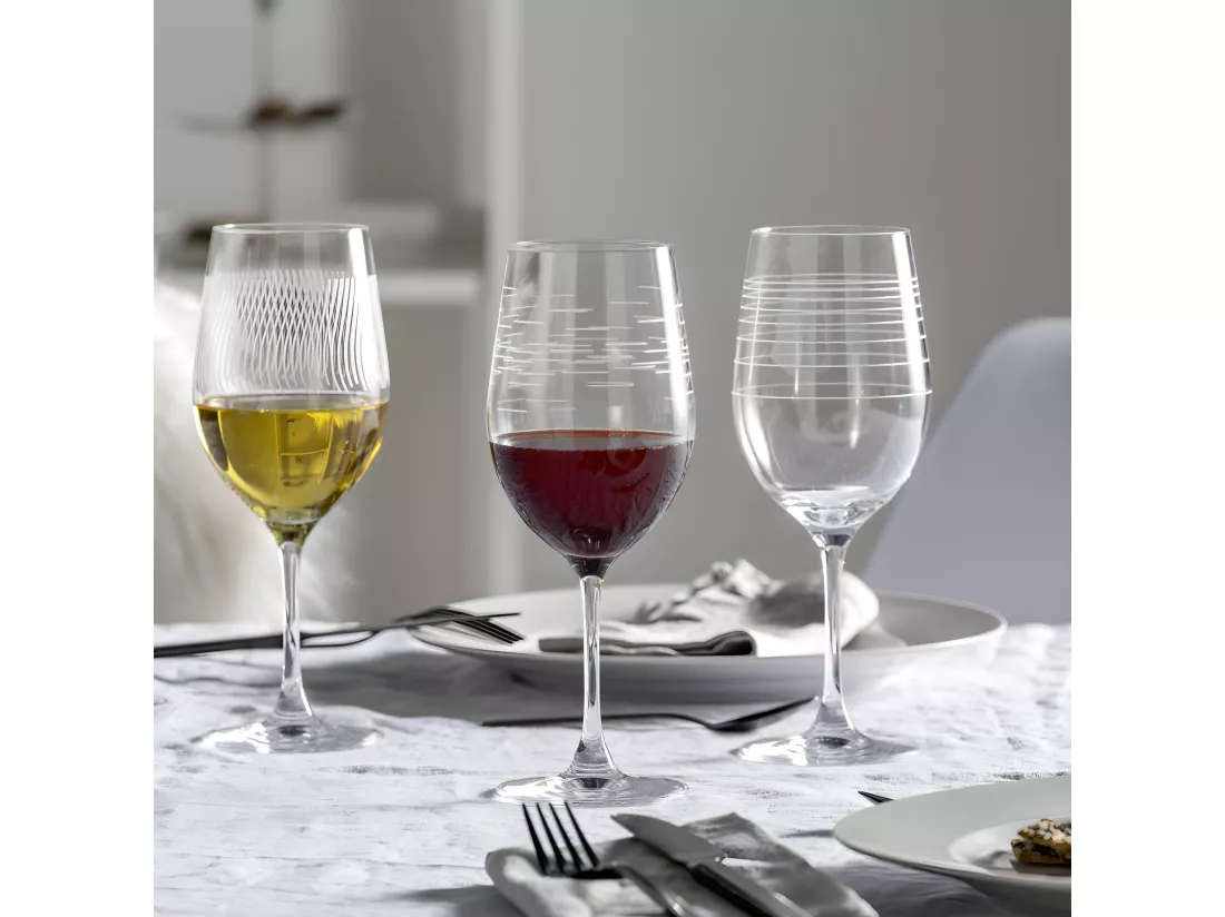Lot de 6 verres à vin gravés 430ml Transparent Leonardo