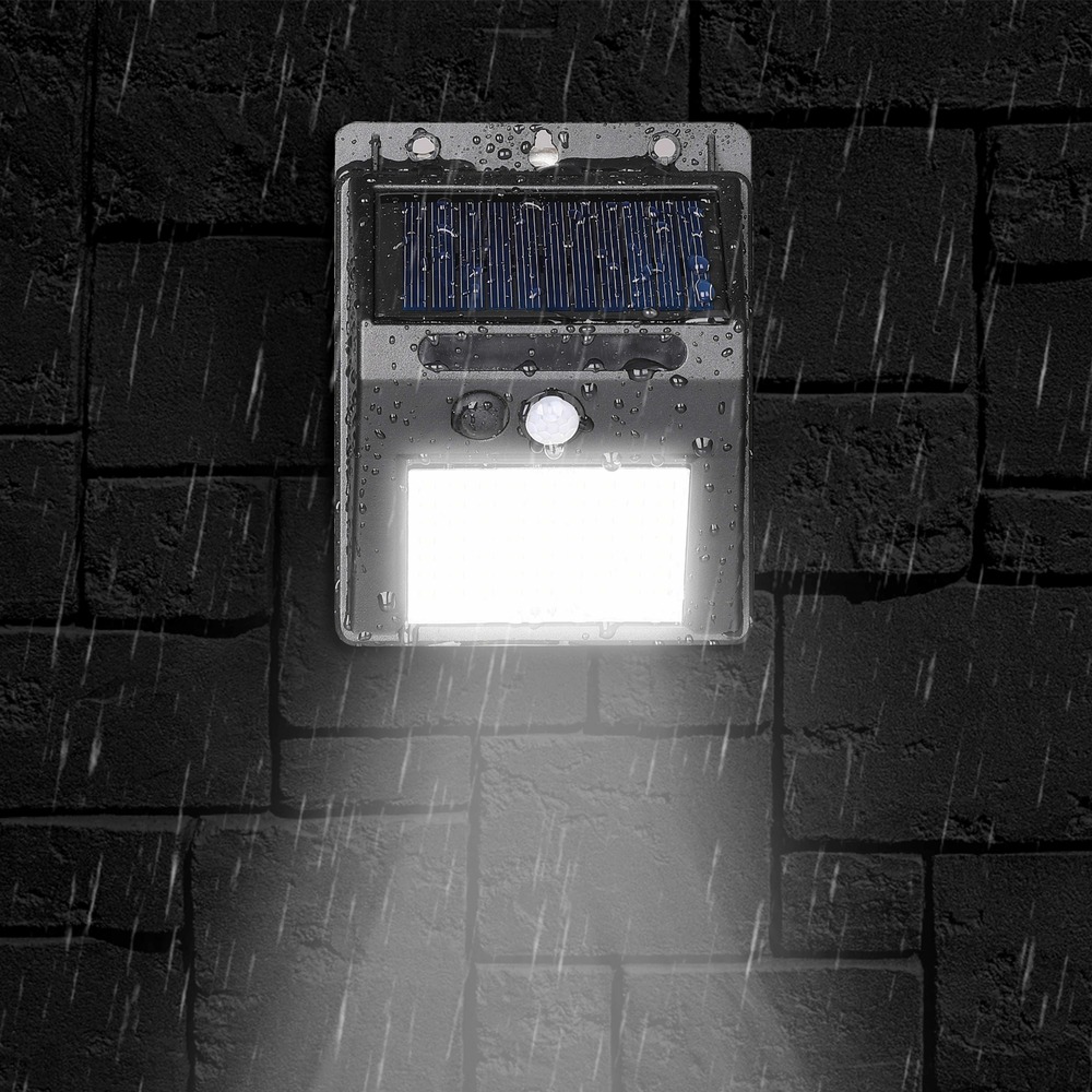 Lot de 4 appliques solaire led mural plastique noir