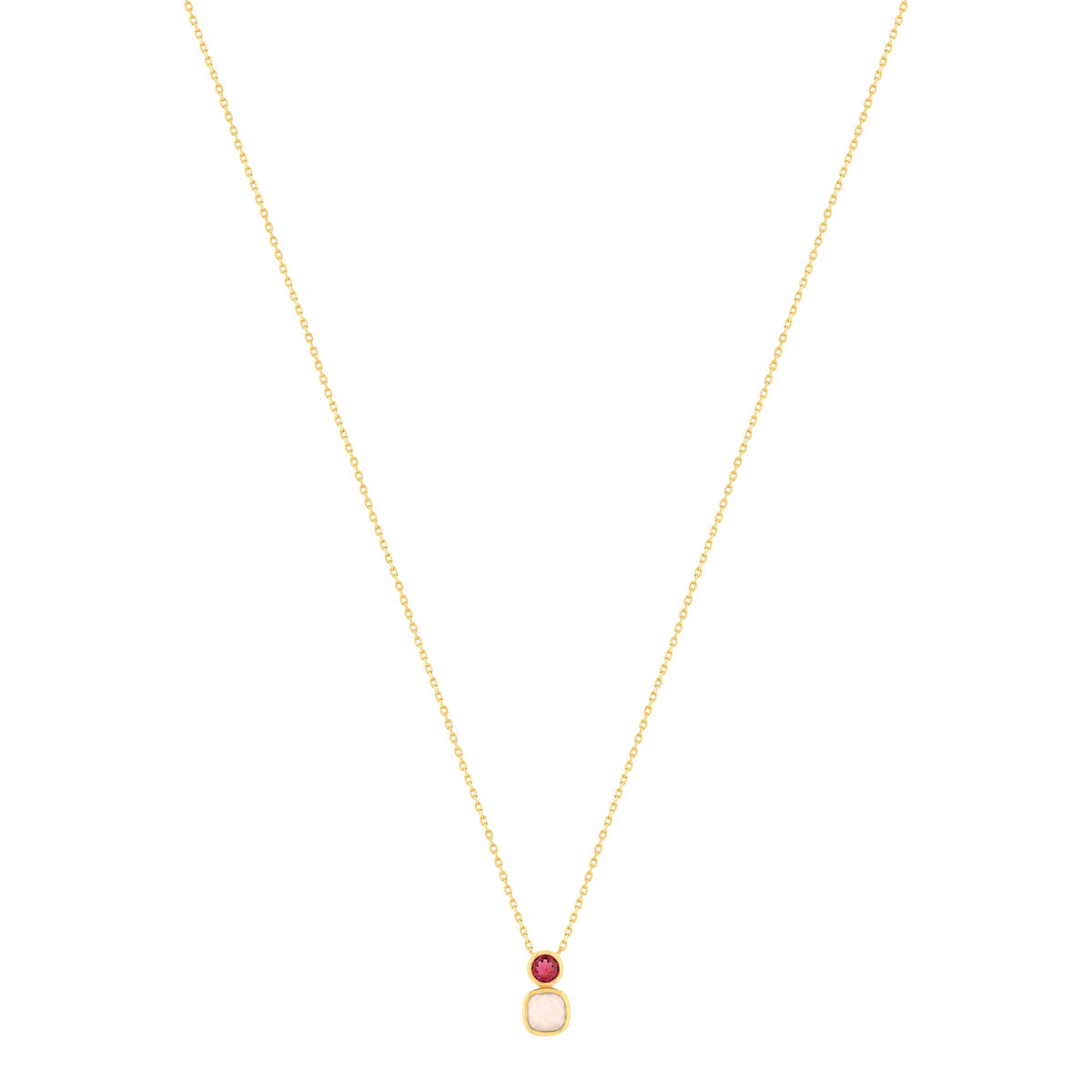 Collier plaqué or zirconias 45 cm