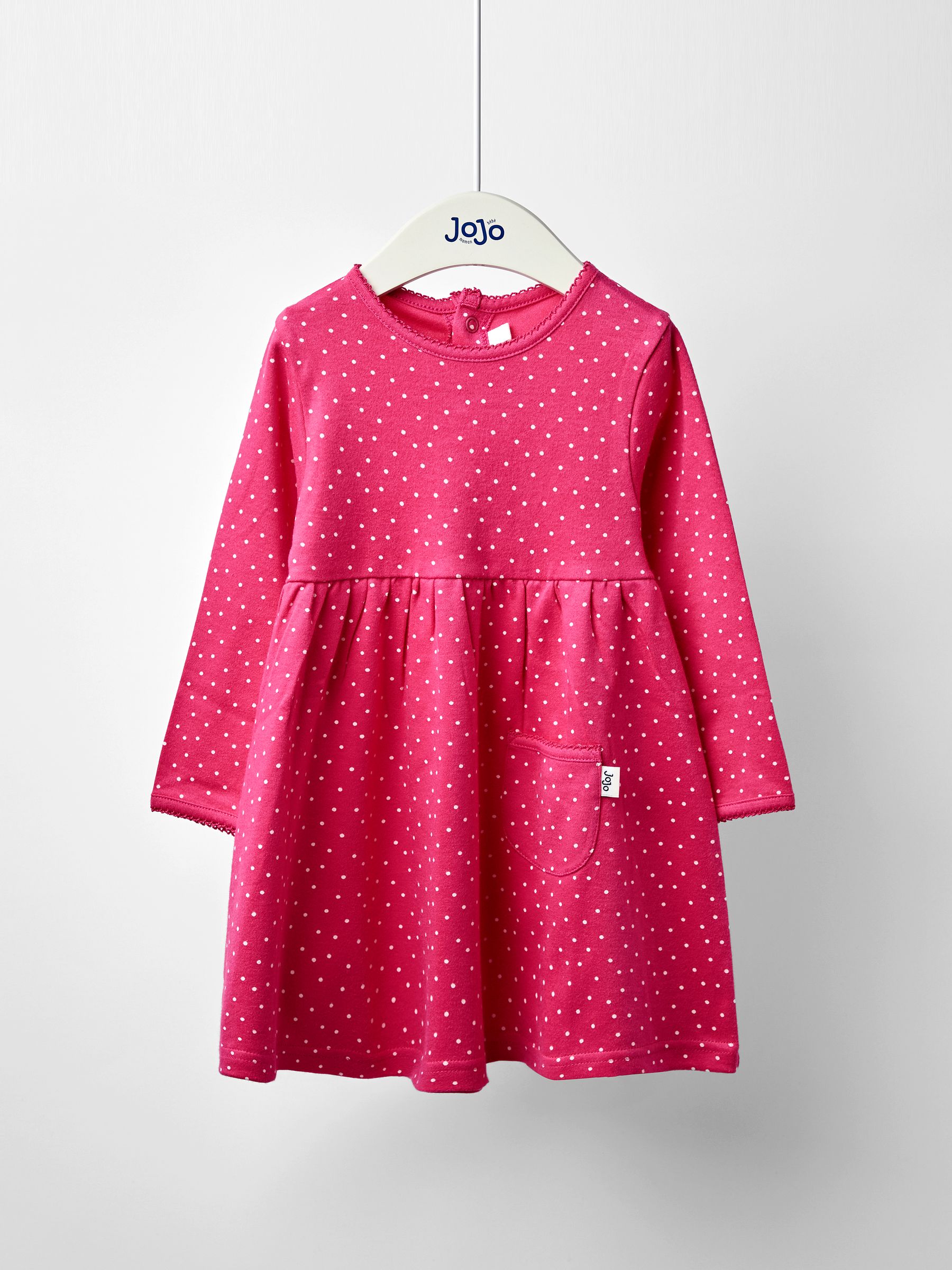 Fuchsia roze - JoJo Maman Bébé Spot Printed Jersey Dress