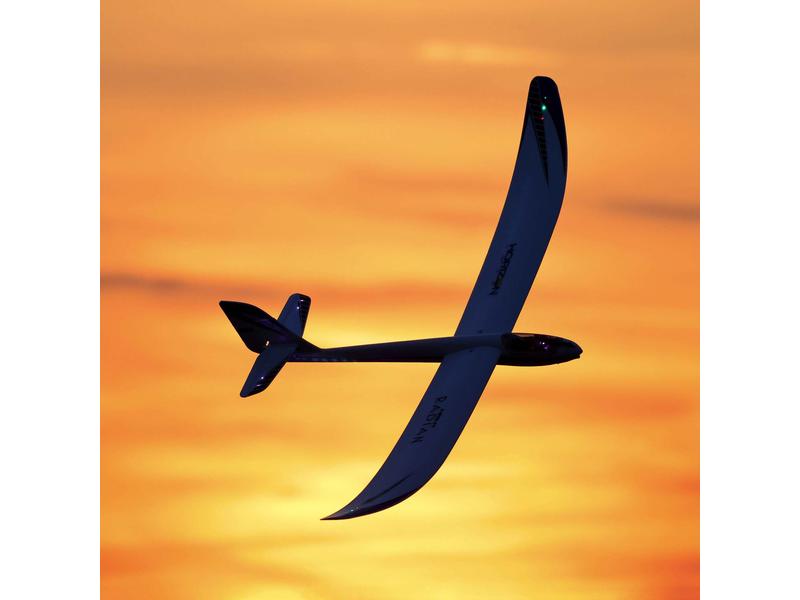 E-flite Motorsegler Night Radian 2000 mm BNF Basic Elektrosegler mit Nachtflug-Beleuchtung und AS3X Technologie