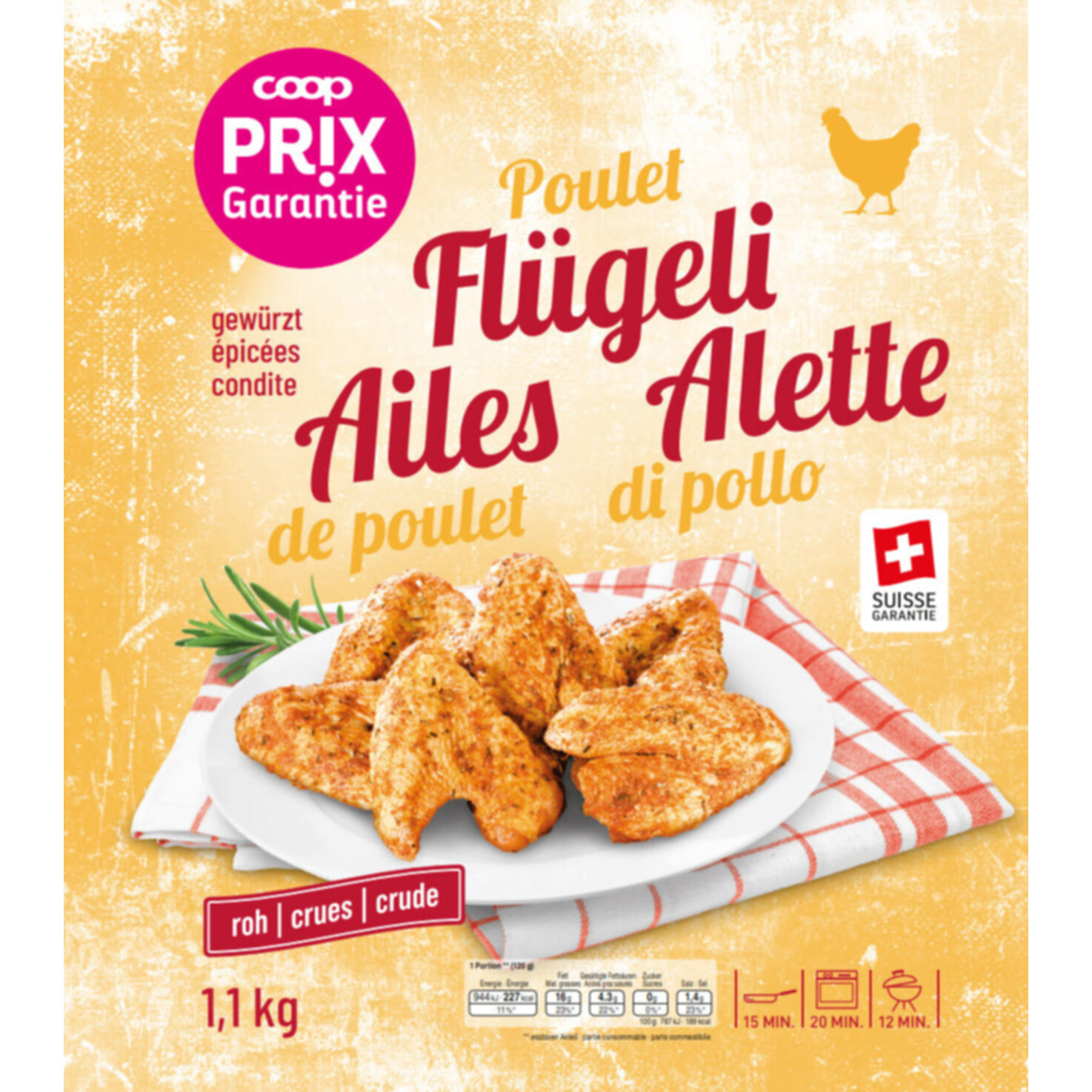 Prix Garantie Pouletflügeli gewürzt
