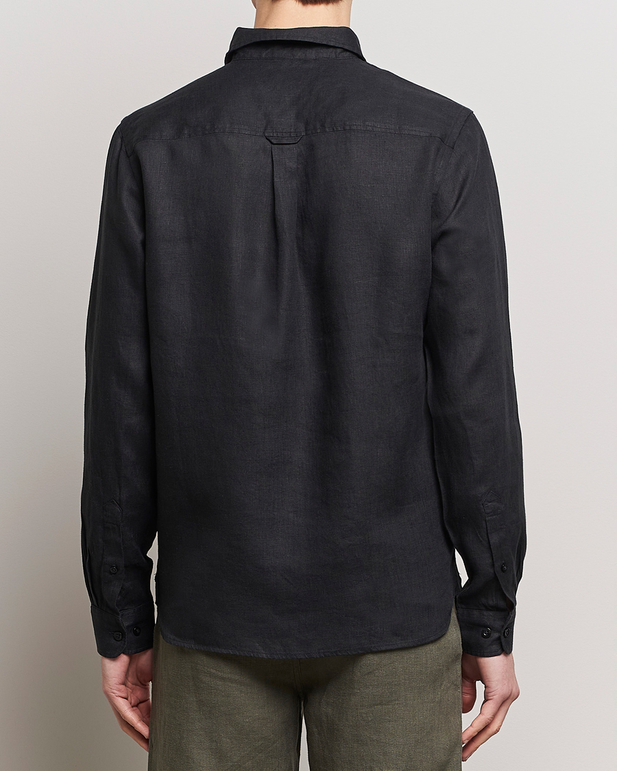 KnowledgeCotton Apparel Regular Linen Shirt Black