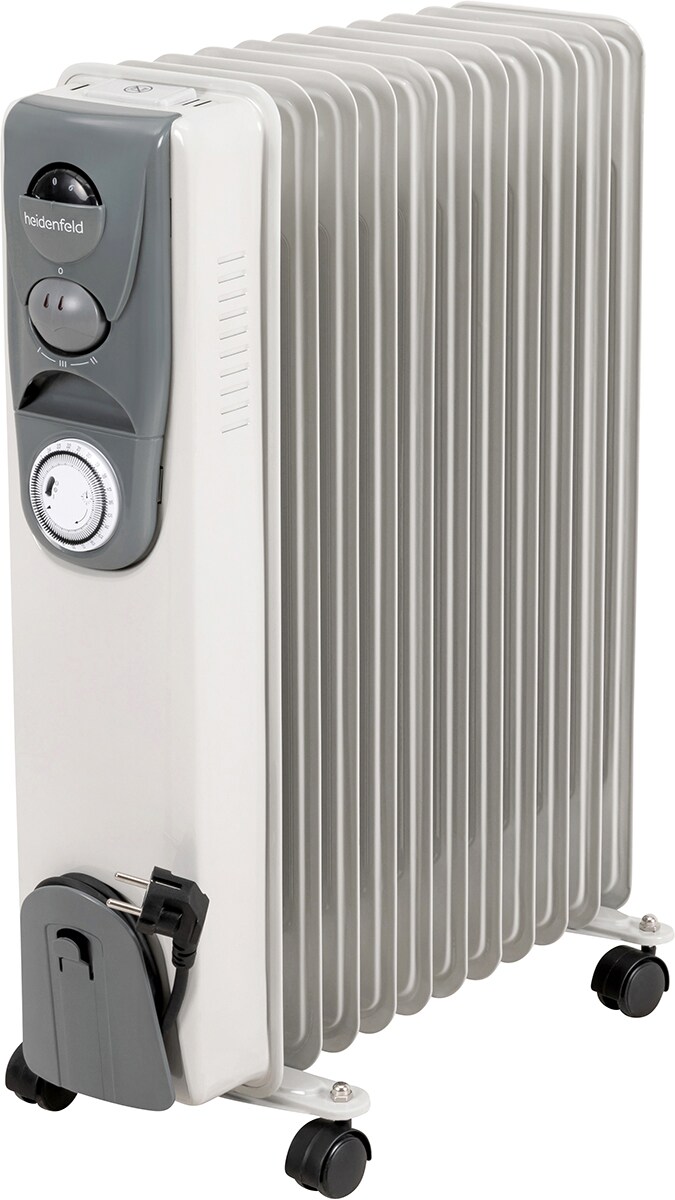 Heidenfeld Ölradiator ÖR200, Thermostat, Timerfunktion, 1000-2500 Watt, 6 Stufen, 3 Jahre Garantie