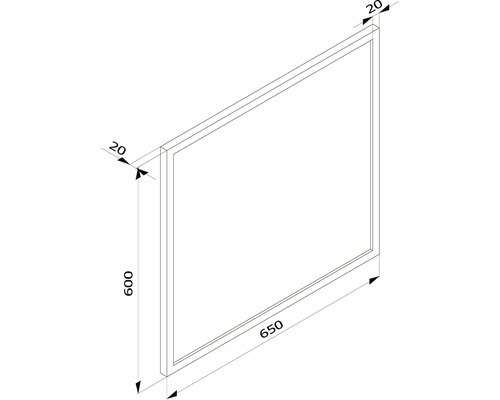 Badkamerspiegel Cordia BRW LINE 65 x 60 cm zwart