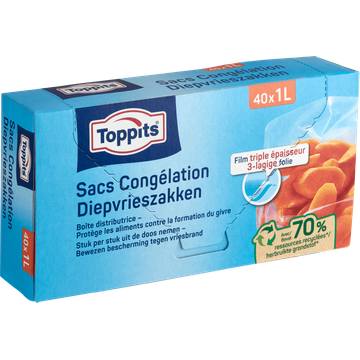Toppits Diepvrieszakken 1 liter 40 stuks