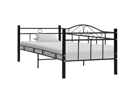 VIDAXL - Sommier  90 x 200 Cadre de lit de repos noir métal 90 x 200 cm
