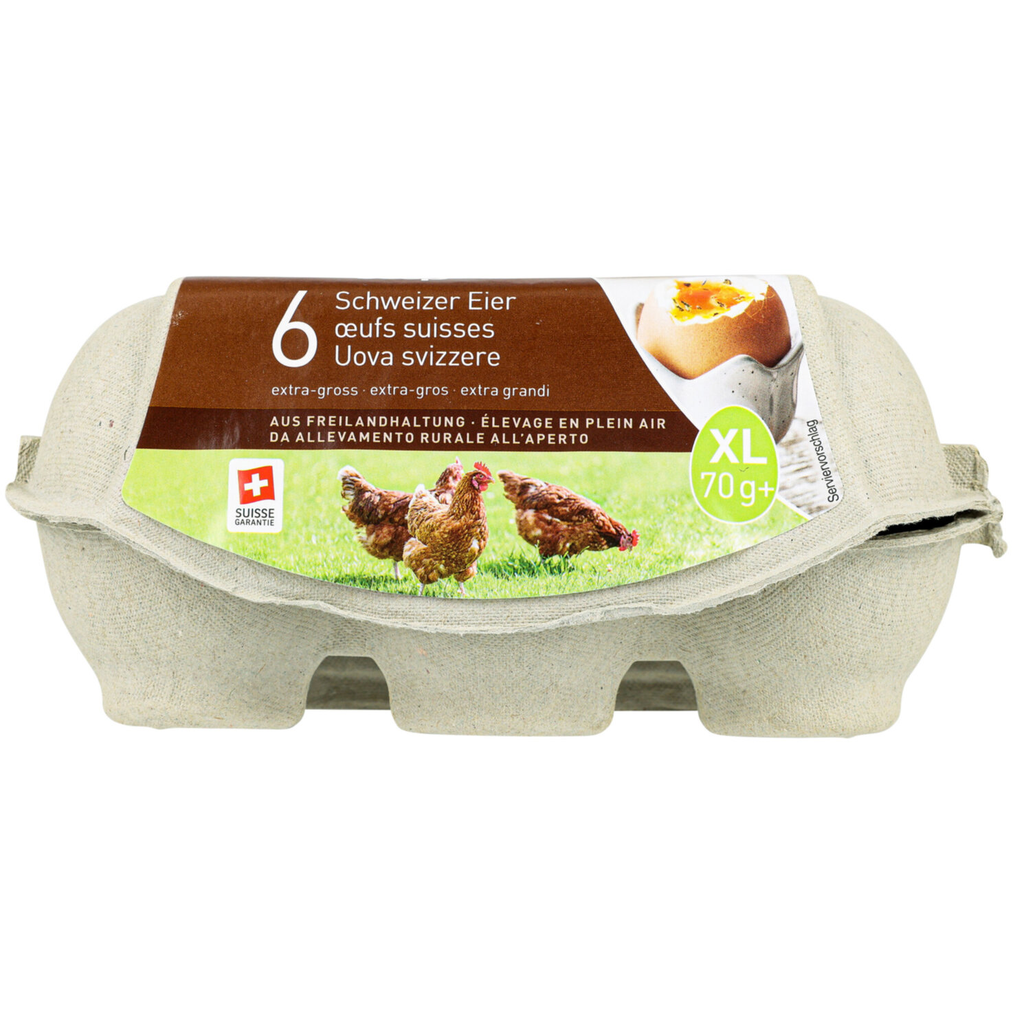 Eier Freiland Extra gross 6 Stück 70g+