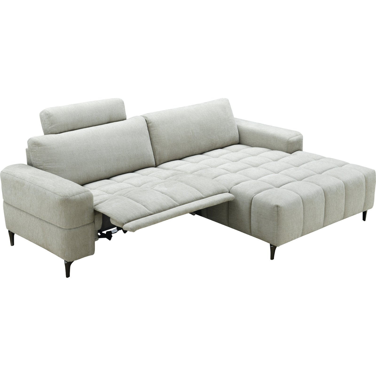 Ecksofa Duala Stoff beige, Recamière rechts