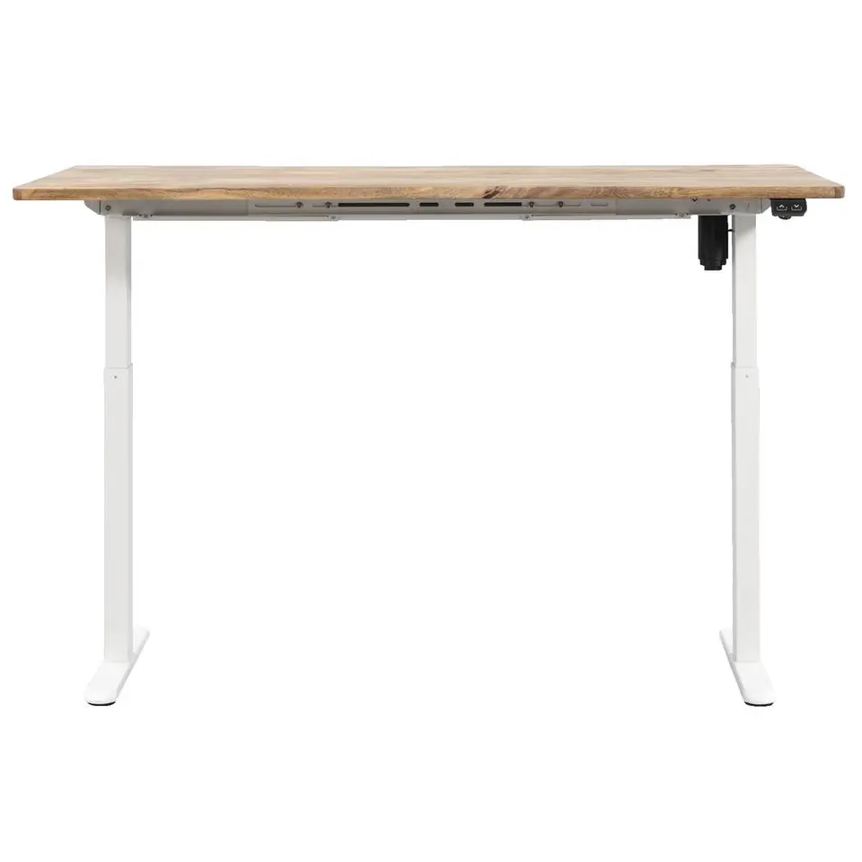 Bureau Homeworx zit/sta elektrisch verstelbaar – mangohout/wit - 75/118x160x80 cm