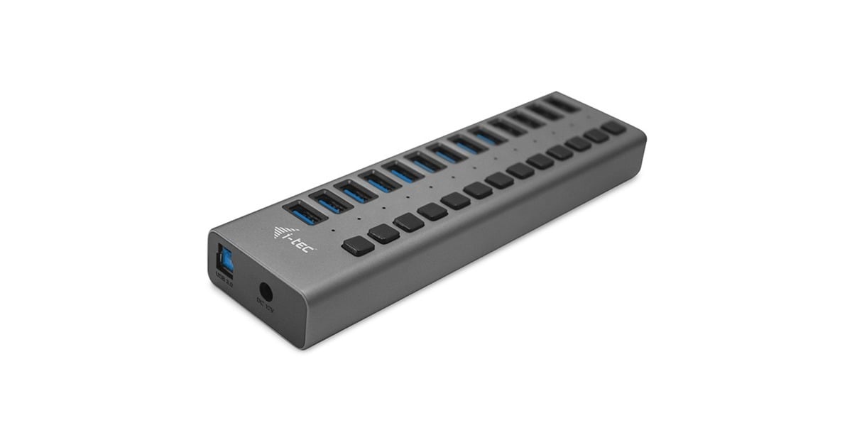 i-tecUSB 3.0 Charging HUB 13 port + Power Adapter usb-hub  (Zwart)