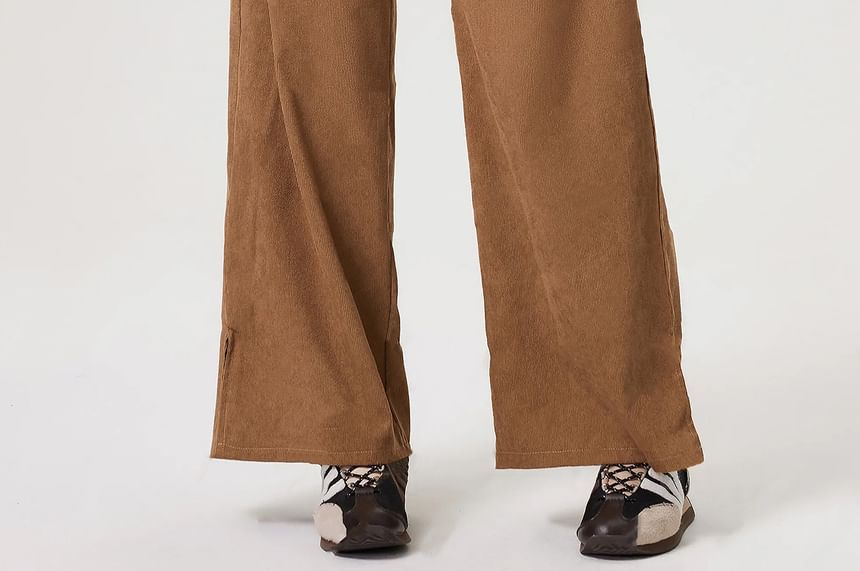 blossomgal - Lage taille corduroy broek met wijde pijpen