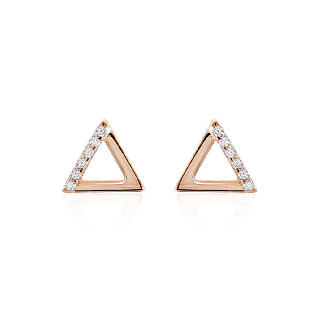 Boucles D'oreilles Puces Lorena Argent Rose Oxyde De Zirconium