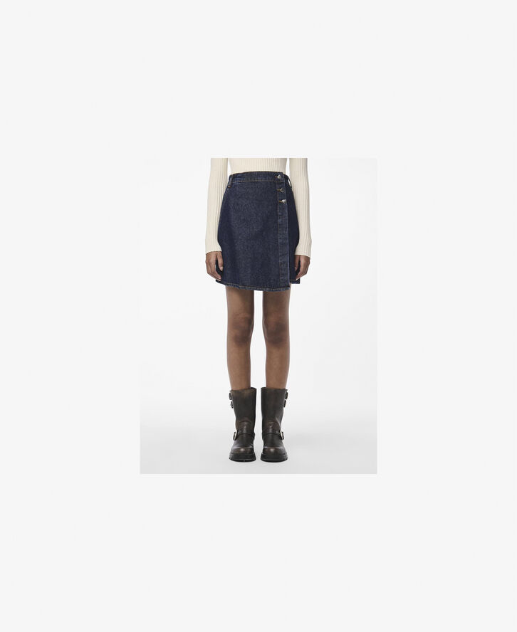 Pieces PCNEVIN HW MINI SKIRT Blå