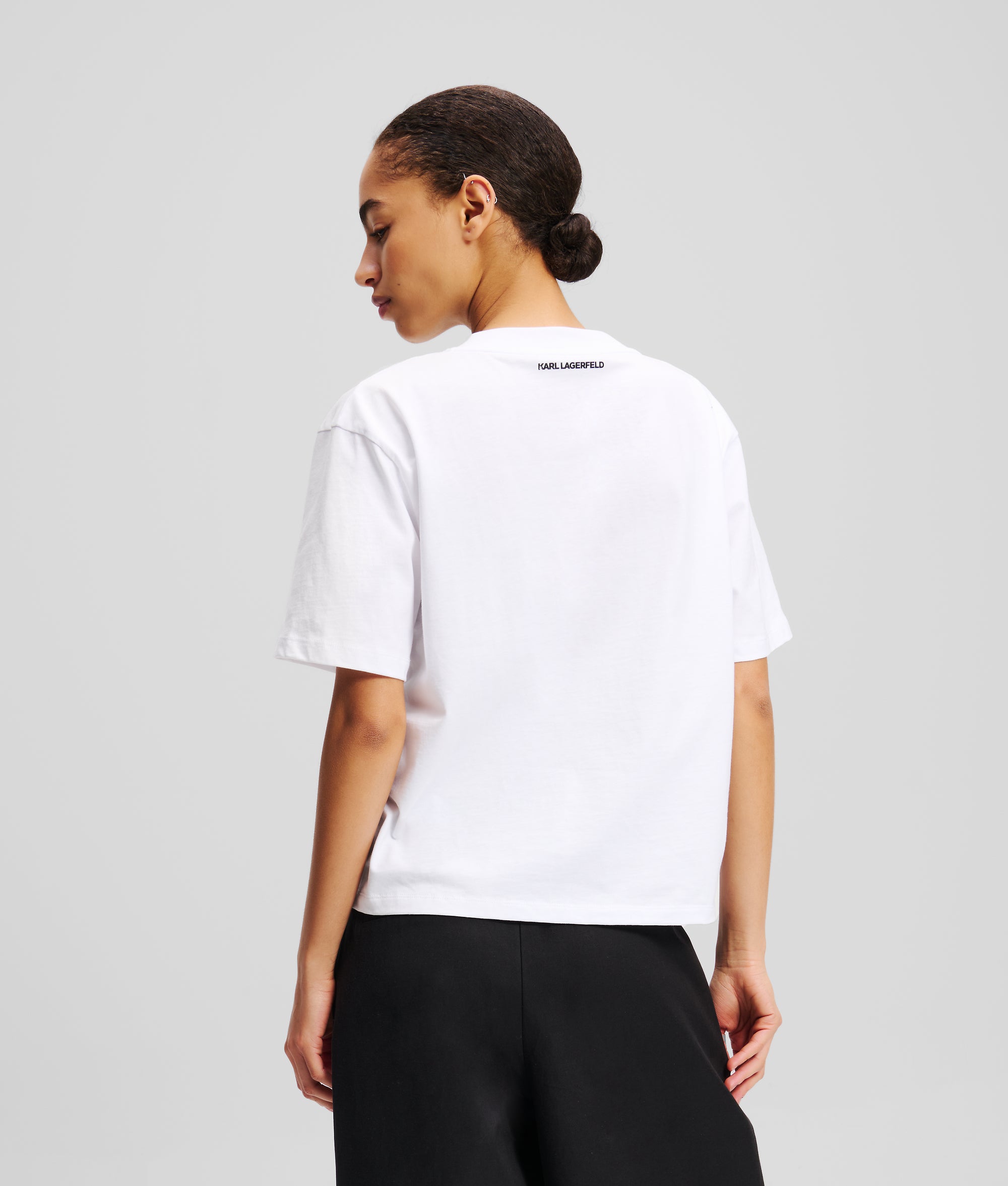 Signature T-shirt met V-hals