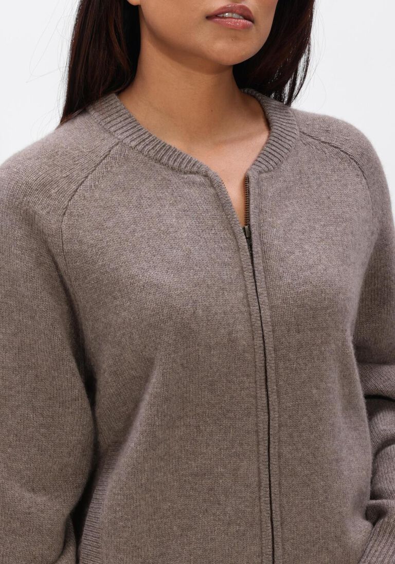 taupe lisa yang vest nessie zip cardigan jacket