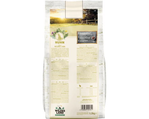 WILDES LAND droogvoer voor katten, kip met groenten uit de tuin en waardevolle superfoods, graanvrij, glutenvrij, 1,2 kg