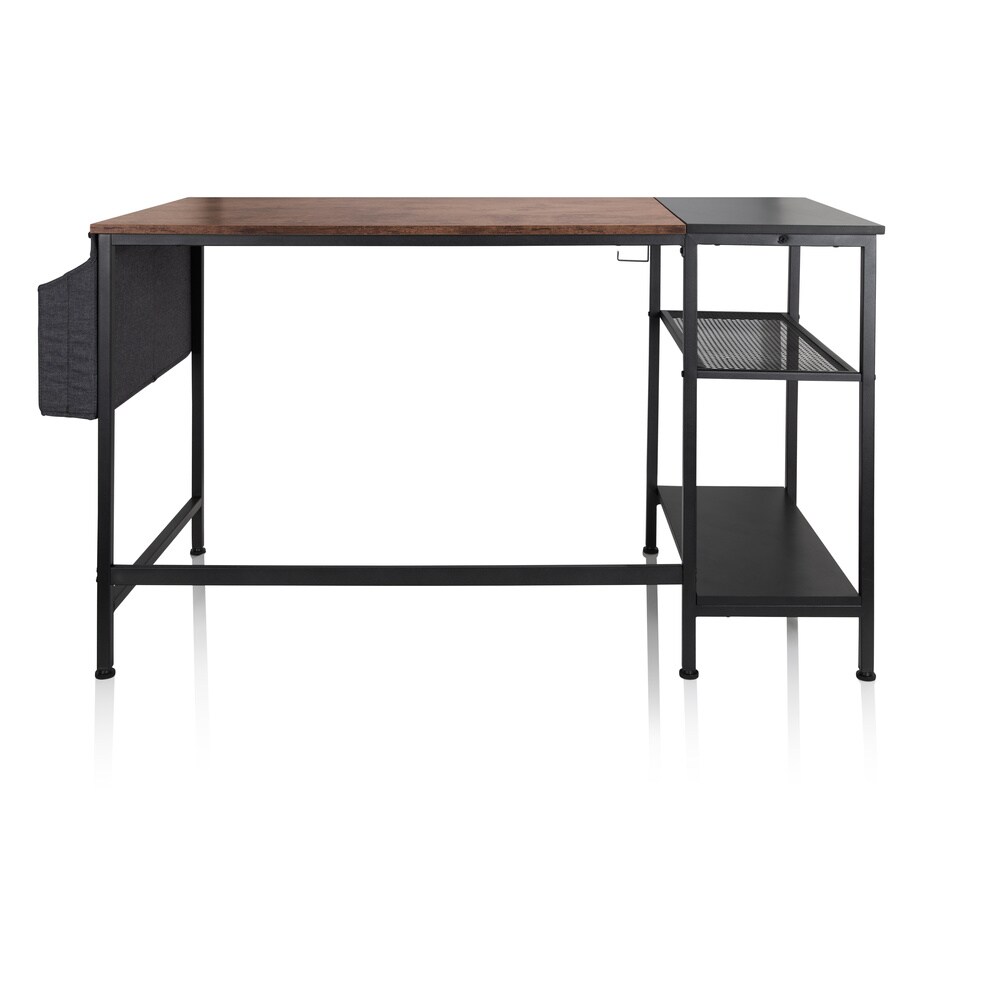 Schreibtisch WORKSPACE H I Melaminharzbeschichtete Spanplatte, Gestell pulverbeschichteter Stahl hjh OFFICE