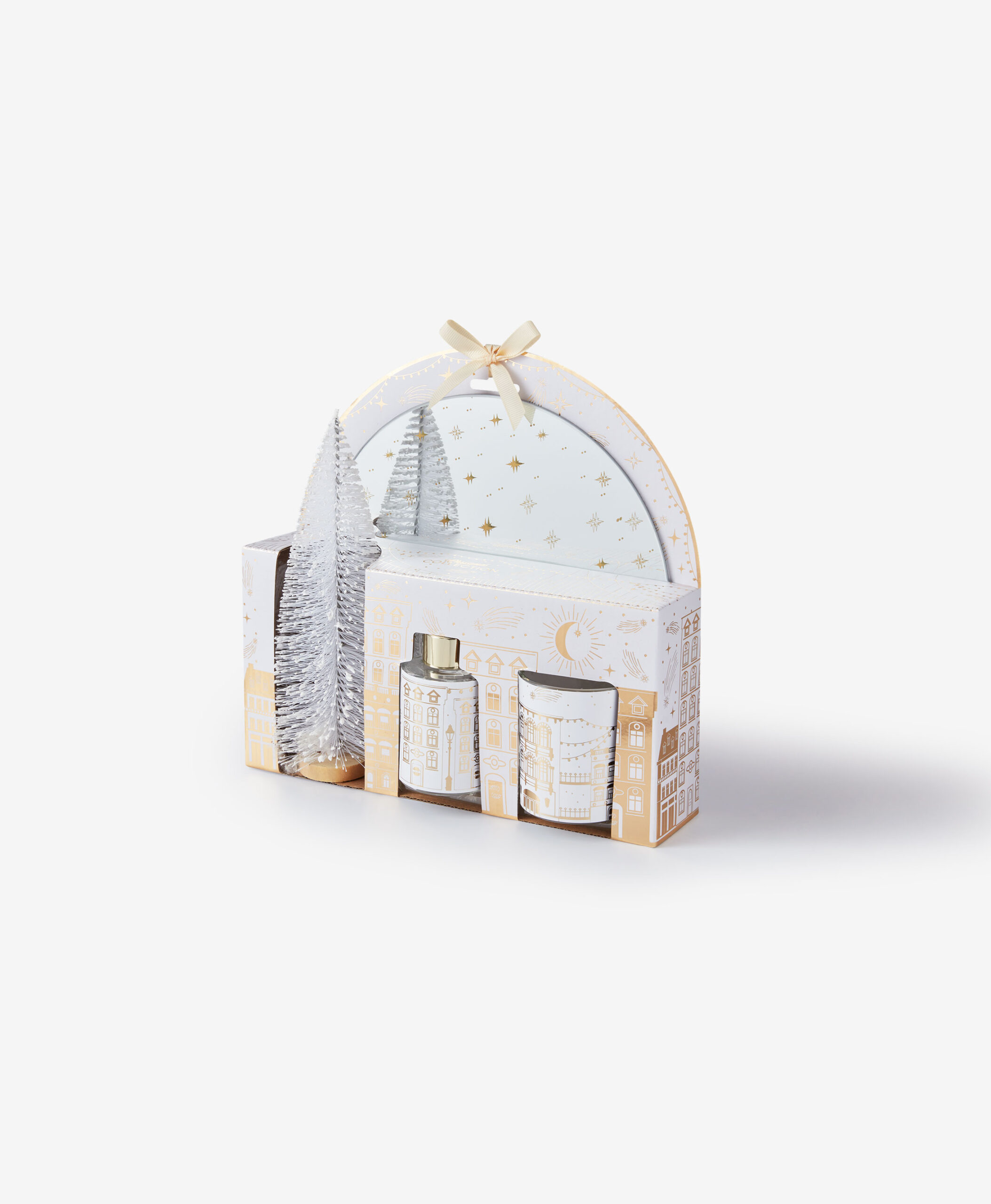 Geschenk-Set: Weihnachtsbaum, Kerze, Duftsäbchen & Tablett