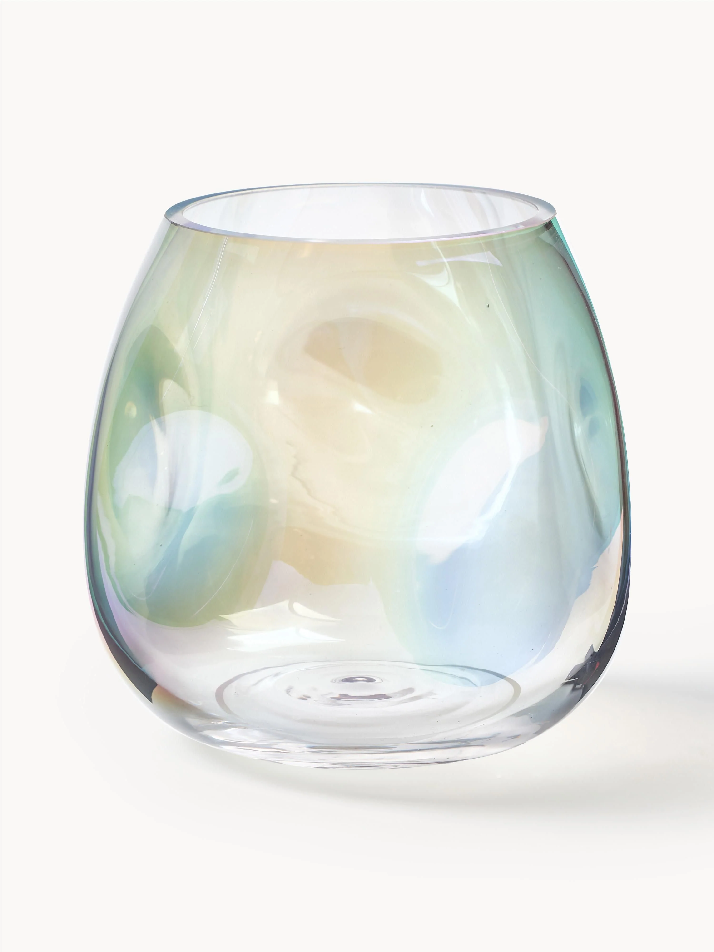 Mondgeblazen glazen vaas Rainbow, H 17 cm