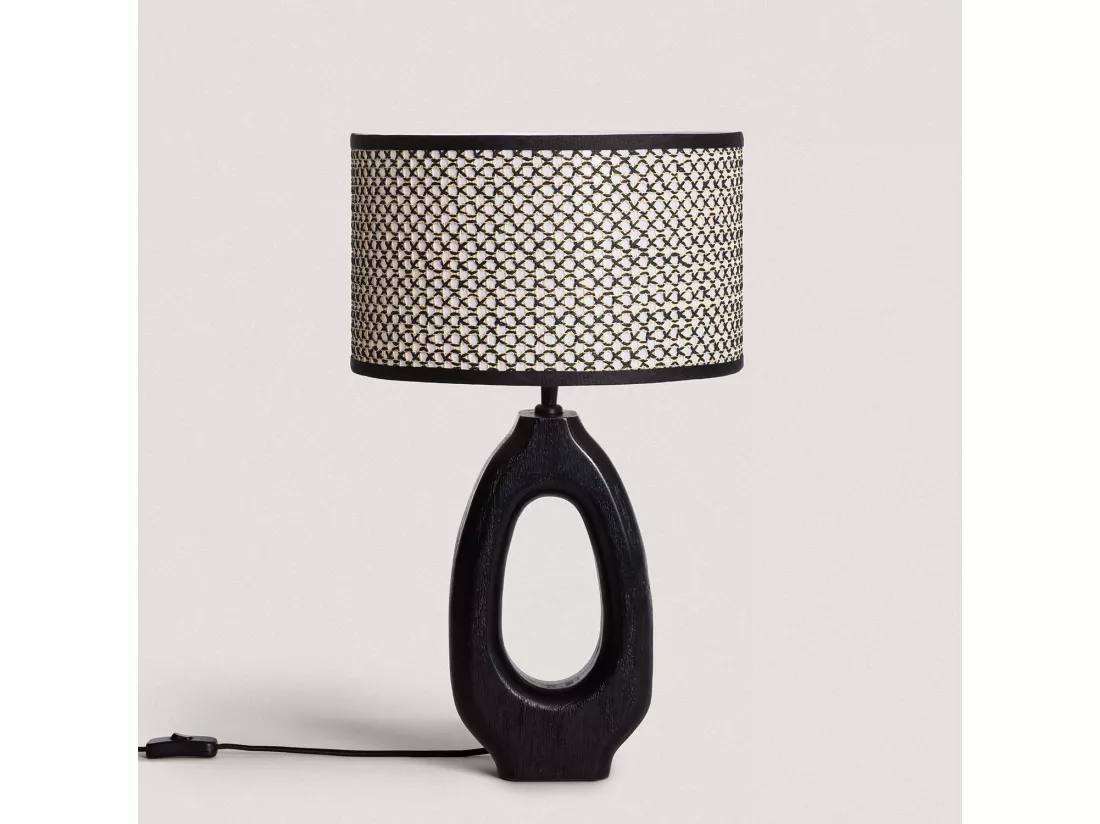 Lampe à Poser en bois Black Darshan ILUZZIA Naturel / Noir